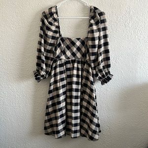 Gingham babydoll dress